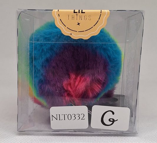 Custom Resin Letter Keychain With a Rainbow Pom Pom - G