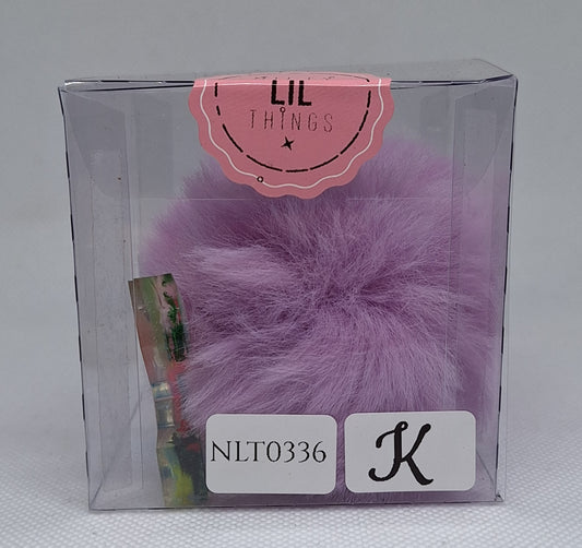 Custom Resin Letter Keychain With a Purple Pom Pom - K