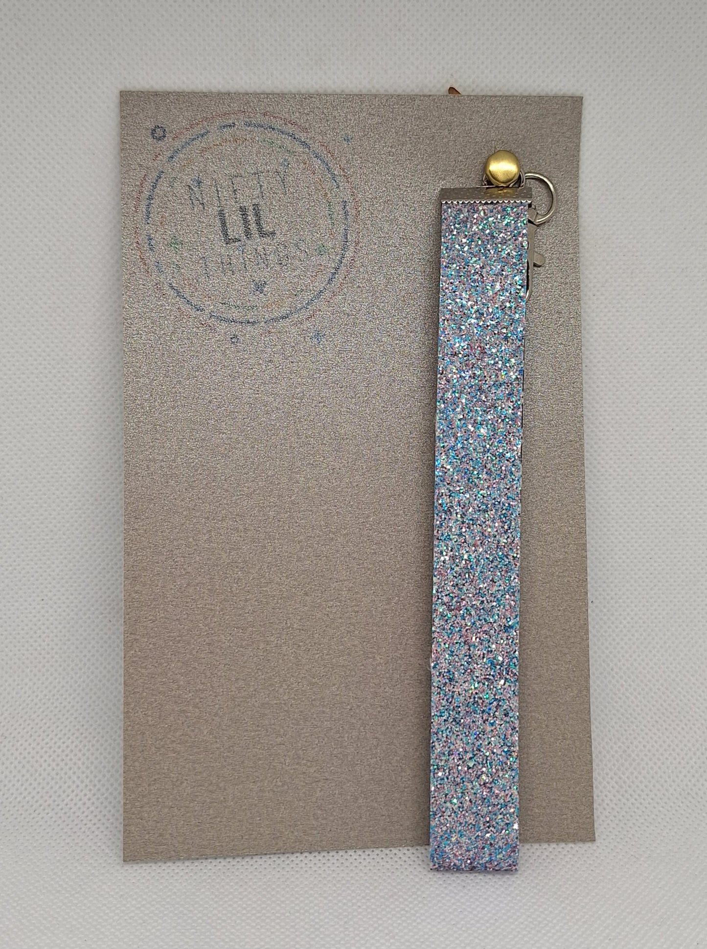 Custom-made Multicolored Silver Glittery Key Chain Accessory