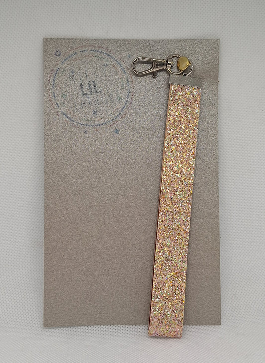 Custom-made Multicolored Glittery Gold Key Chain Accessory