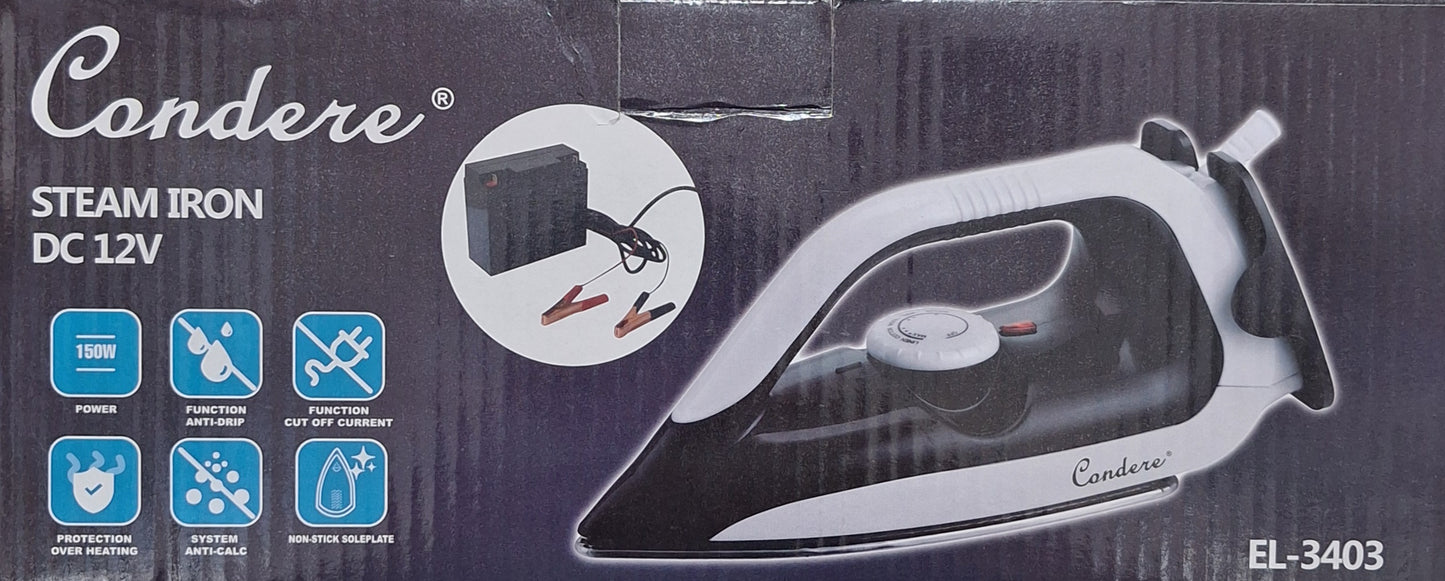 High-Performance 150W 12V DC Electric Steam Iron – Perfect for Portable & Travel Use