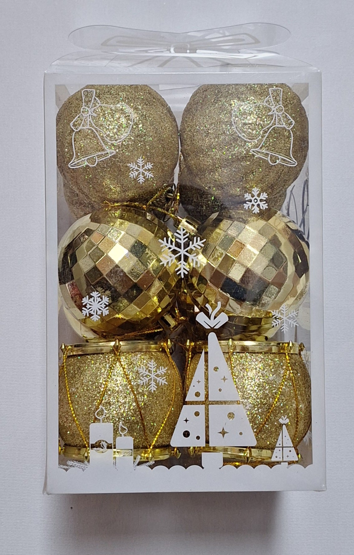 6pc Gold Christmas Tree Decorations