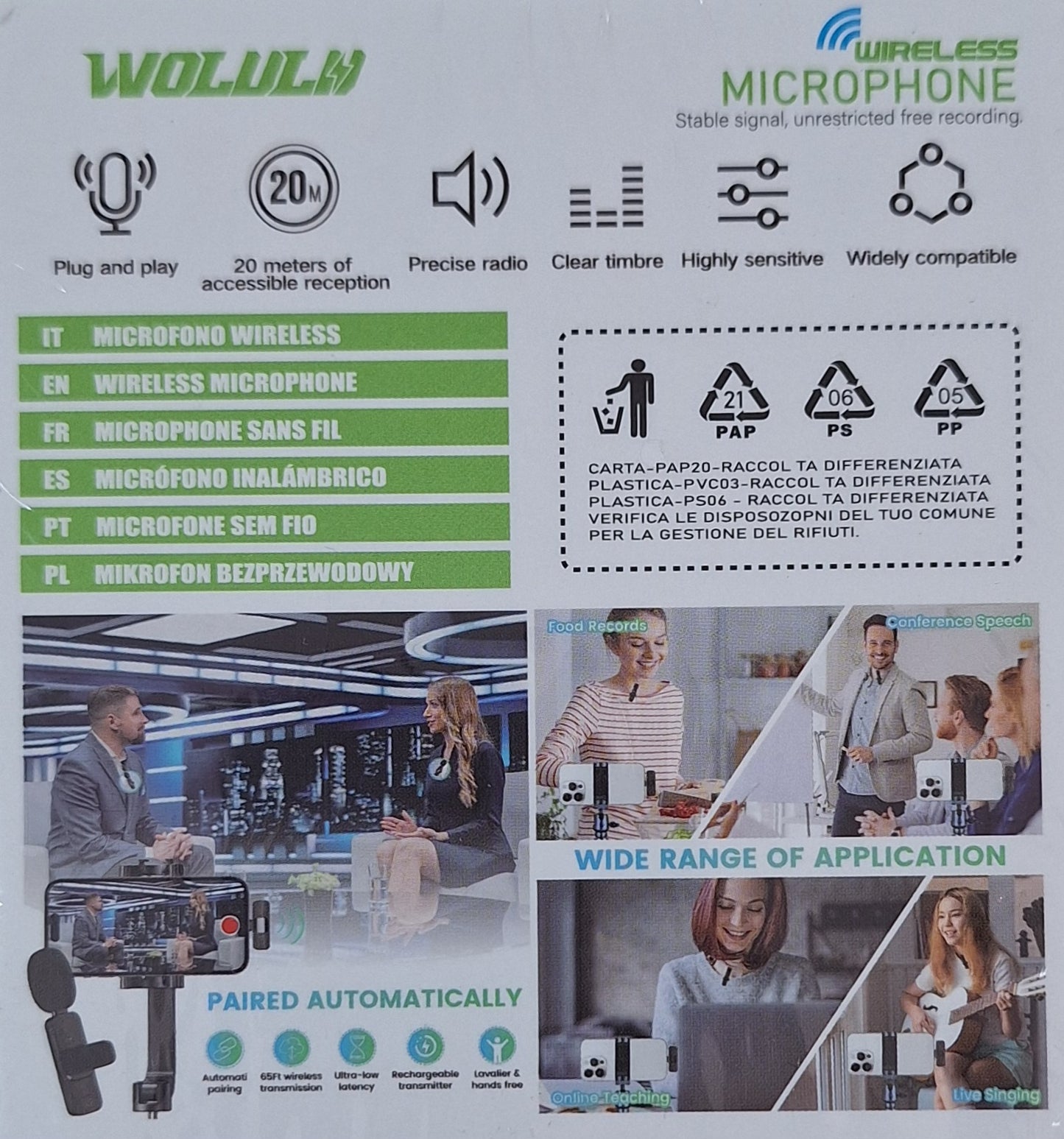 Professional Wireless Lavalier Microphone - Type C