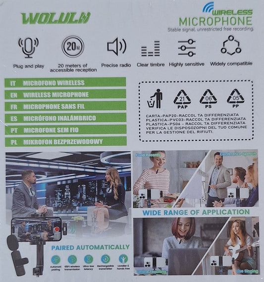 Professional Wireless Lavalier Microphone - Type C