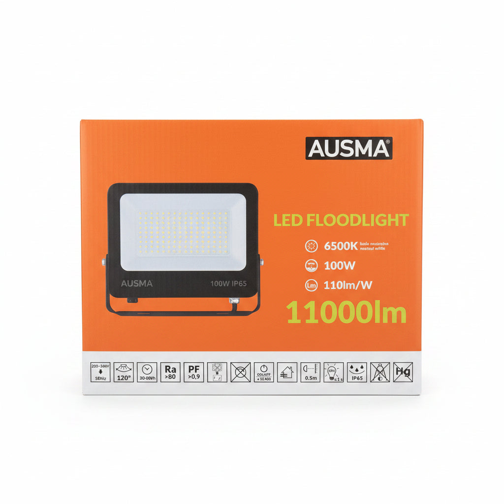 Ausma 100w LED Floodlight 6500k IP65