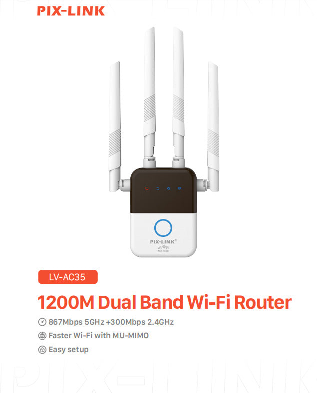 LV-AC35 Pix-Link 1200mbps Wifi Dual Band Router Repeater