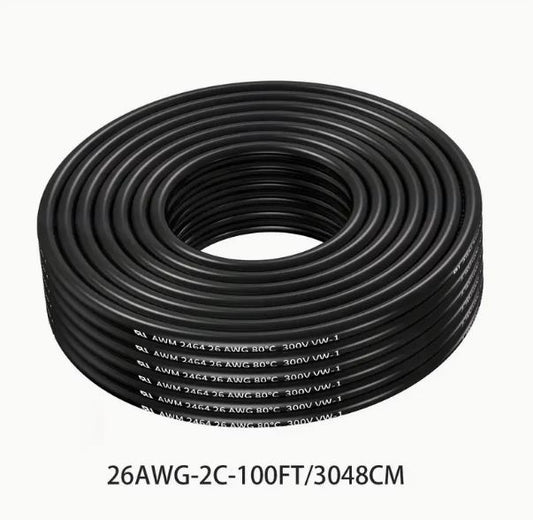 1pc 26 Gauge 2 Core Electrical Wire, 26AWG 30.5M