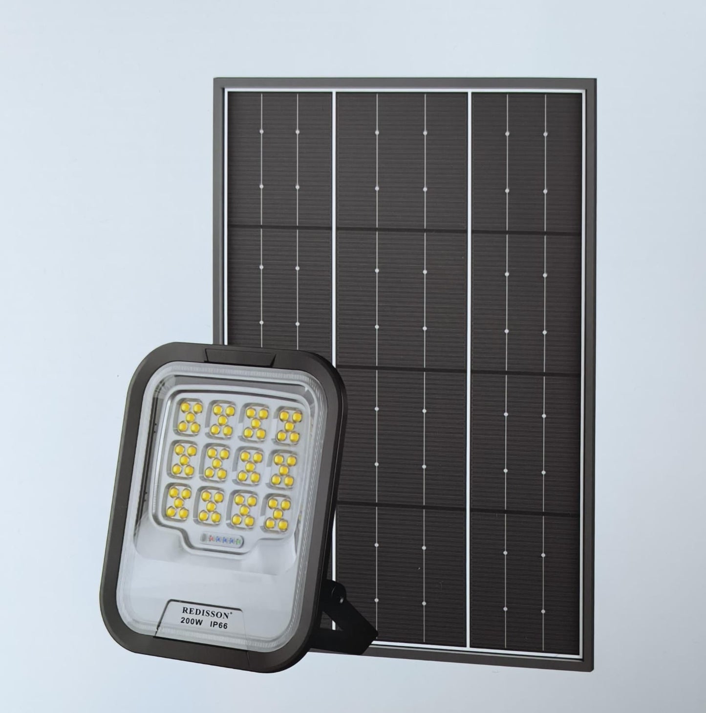 Redisson 200Watt SOLAR Outdoor LED Flood Light - Powerful and Sustainable Lighting Solution - Electromann SA