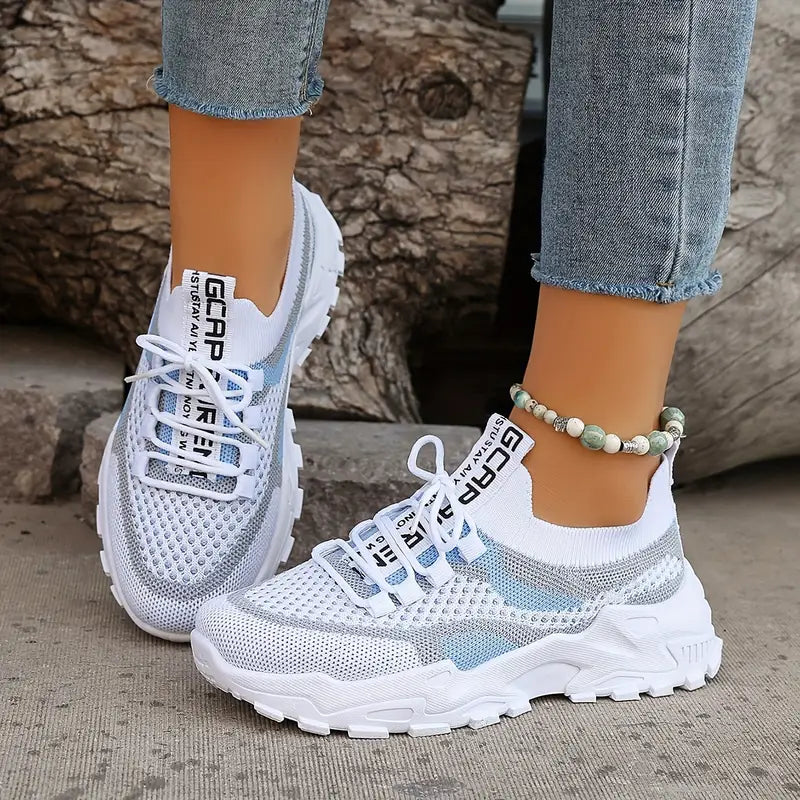 Trendy Colorblock Ladies Sneakers – Breathable & Comfortable