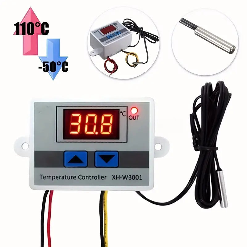 Digital LED Temperature Controller XH-W3001 For Incubator Cooling and Heating