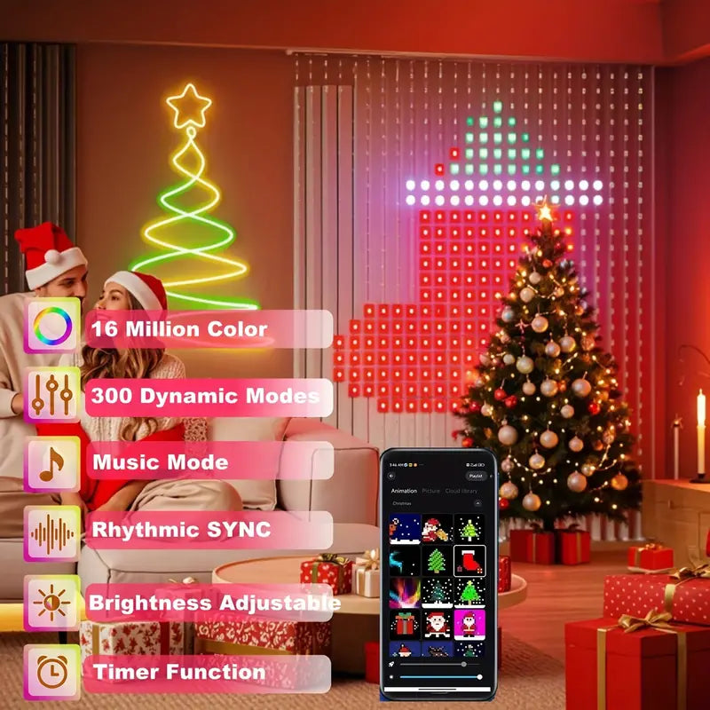 Smart LED Curtain Lights with Remote & App Control