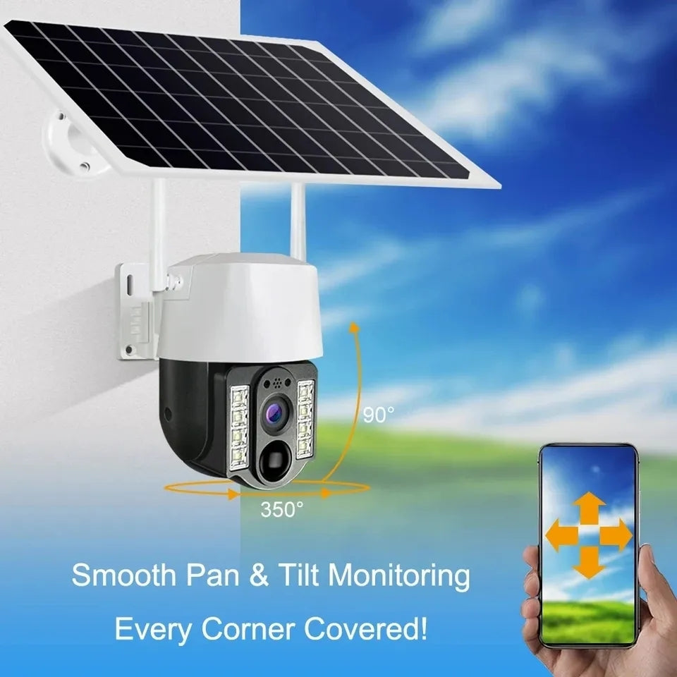 Aerbes AB-JK69-W WiFi 3MP Dual-Light Solar Camera, PIR, 2-Way Audio, 8000mAh Battery V380 Pro