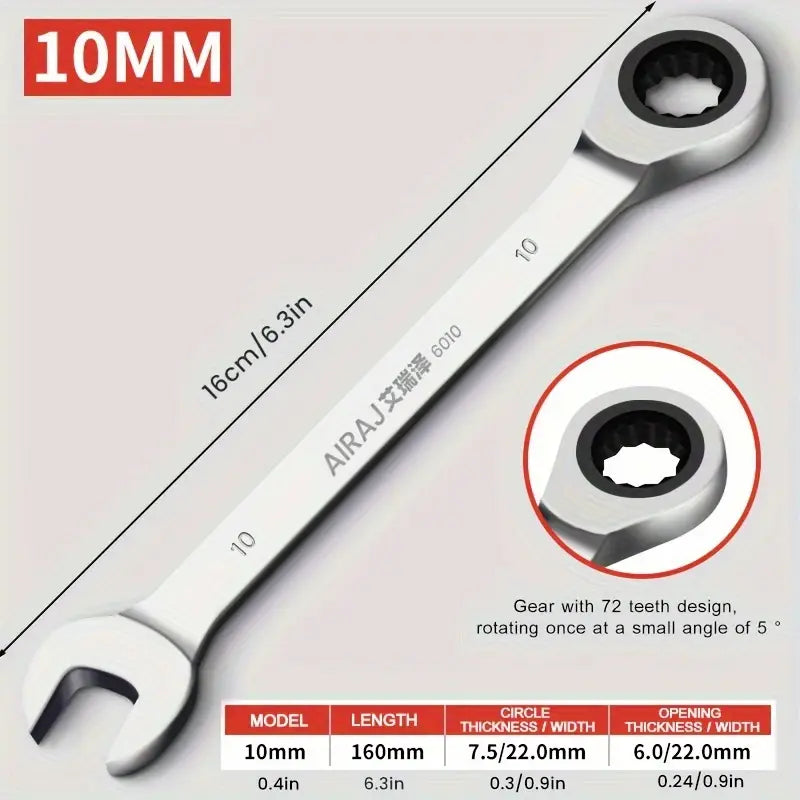 AIRAJ Universal Torx Wrench Adjustable Torque 10mm Ratchet Spanner