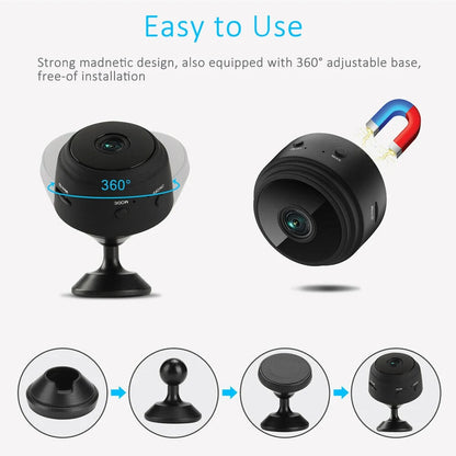 A9 1080P HD Mini Wireless WIFI IP Camera DVR - Compact and Versatile Surveillance Device with Remote Access and Night Vision - Electromann SA