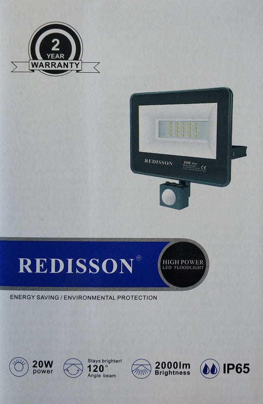 Redisson 20Watt Motion Sensing 220v AC Outdoor LED Flood Light - Electromann SA