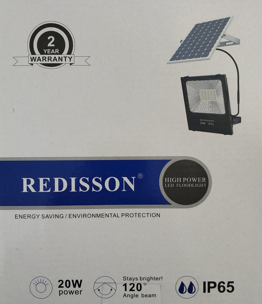 Redisson 20Watt *High Quality* SOLAR Outdoor LED Flood Light - Electromann SA