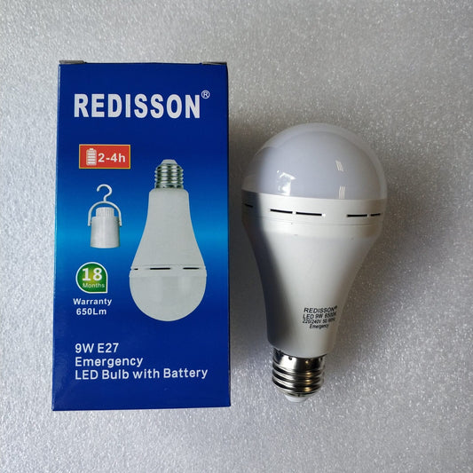 REDISSON 9 watt E27 Super Bright Smart Rechargeable Emergency LED bulb - Electromann SA