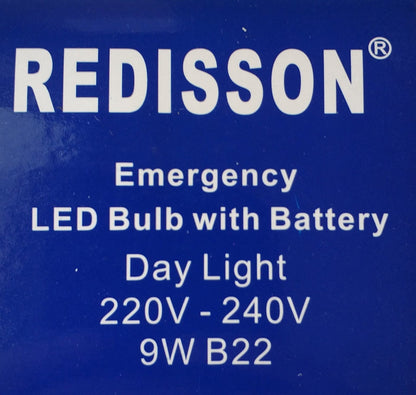 REDISSON 9 watt B22 Super Bright Smart Rechargeable Emergency LED bulb - Electromann SA