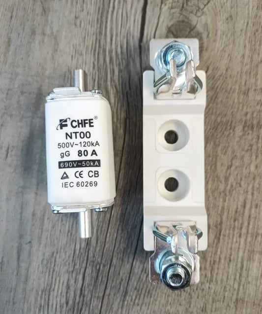 80Amp 1000v Ceramic Fuse + Holder