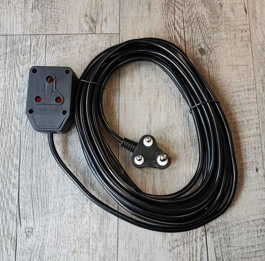 Black 2 x SA Plug Sockets Extension Cord 10m – Durable and Reliable Power Solution 10A 250v AC