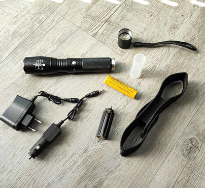 ETN 1800 Lumens Rechargeable Lithium Adjustable Zoom LED Flashlight