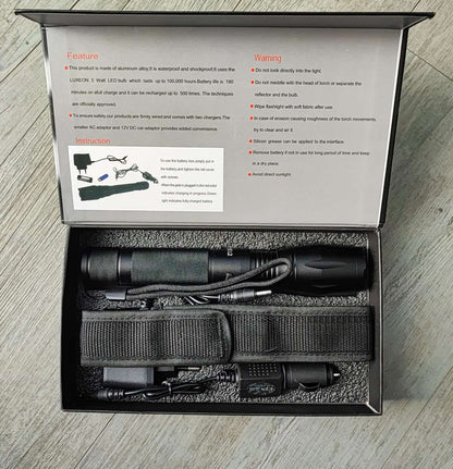 ETN 1800 Lumens Rechargeable Lithium Adjustable Zoom LED Flashlight