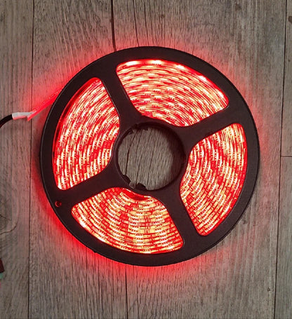 12v DC 5m 300 x 5050Led Chip Soft Red Weatherproof LED Light Strip Roll