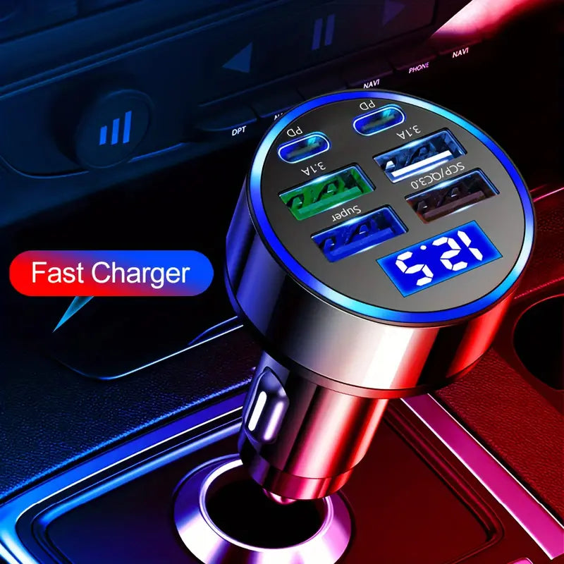 Ouyaaqii Car-mounted Mobile Phone Charger QC3.0 Fast Charging Dual PD Car Charger