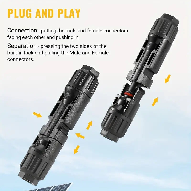 10 Pairs Solar Panel Connector Solar Connector Male/Female Plug With 2pcs Wrench