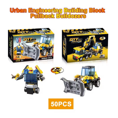 2 IN 1 Pullback Engineering Series Building Blocks