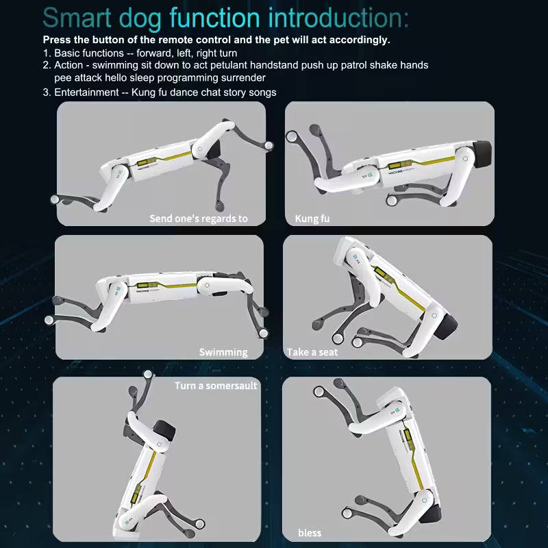 2.4G Remote Control Dog Robot With/Without Water Cannon Launcher, AI Voice Control & App Connectivity