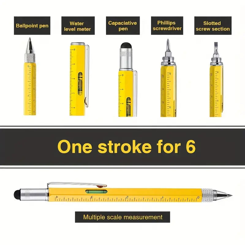 6in1 Premium Aluminum Metal Multitool Pen