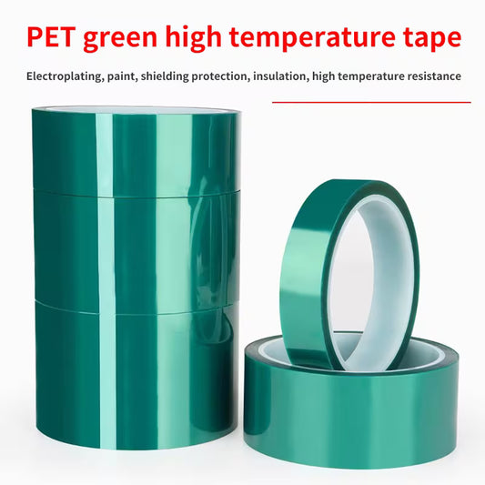 10mm x 33M Roll Green PET Film Tape High Temperature