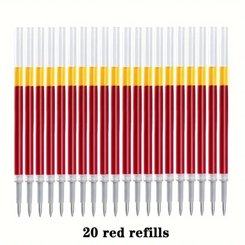 25pcs Retractable Gel Pens - 0.5m Fine Point with Refills