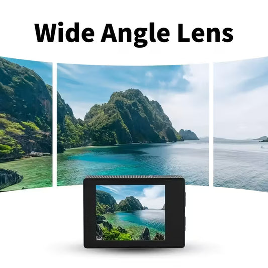 1080P HD Action Camera with 140° Wide Angle, 5.08cm LCD Display - Ultra HD Shooting