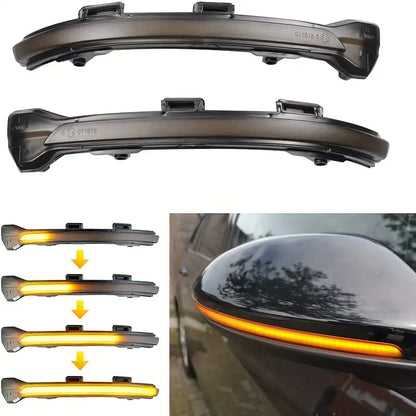 2pcs Dynamic Turn Signal Led Rearview Mirror Indicator Side Mirror Light For VW Golf 7/7.5