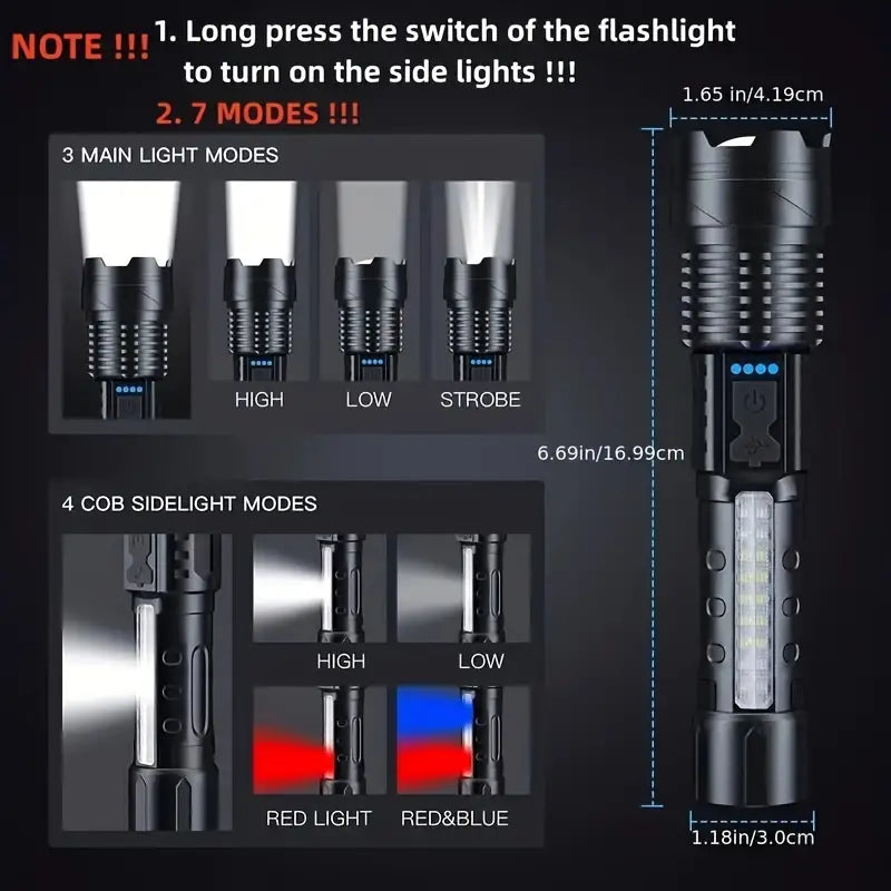 Staaricc Super Powerful USB Rechargeable LED Torch