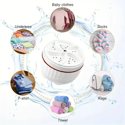 Compact Portable Mini Washing Machine with Turbo Cleaning