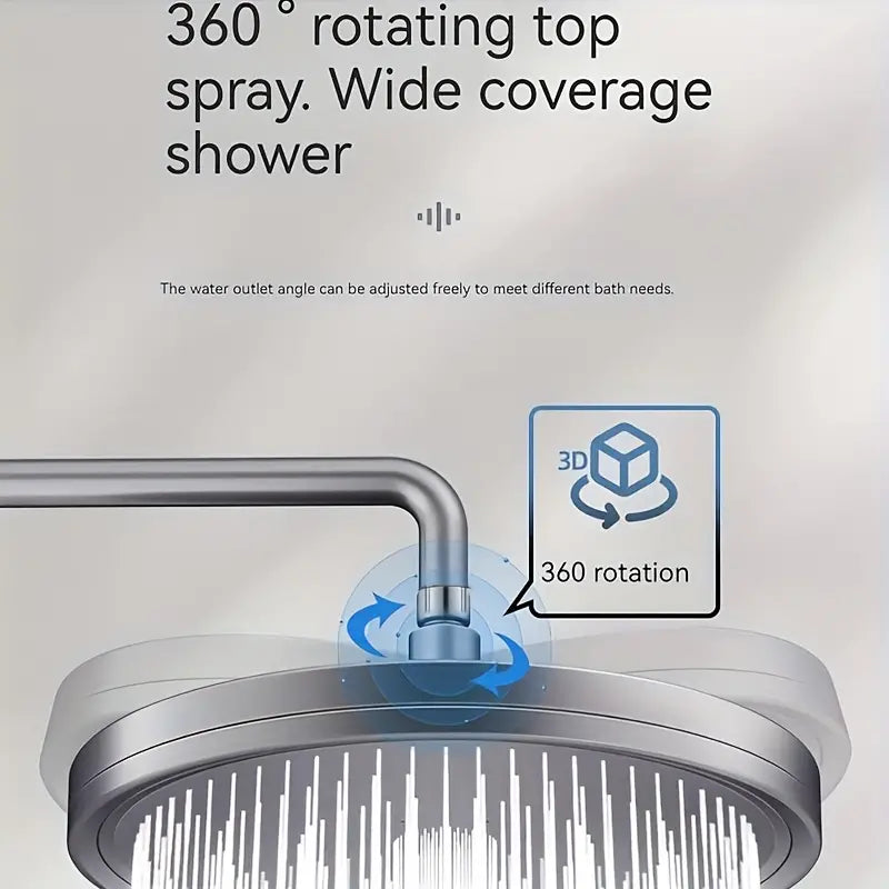 1pc Deluxe 6-Mode Adjustable High Pressure Showerhead