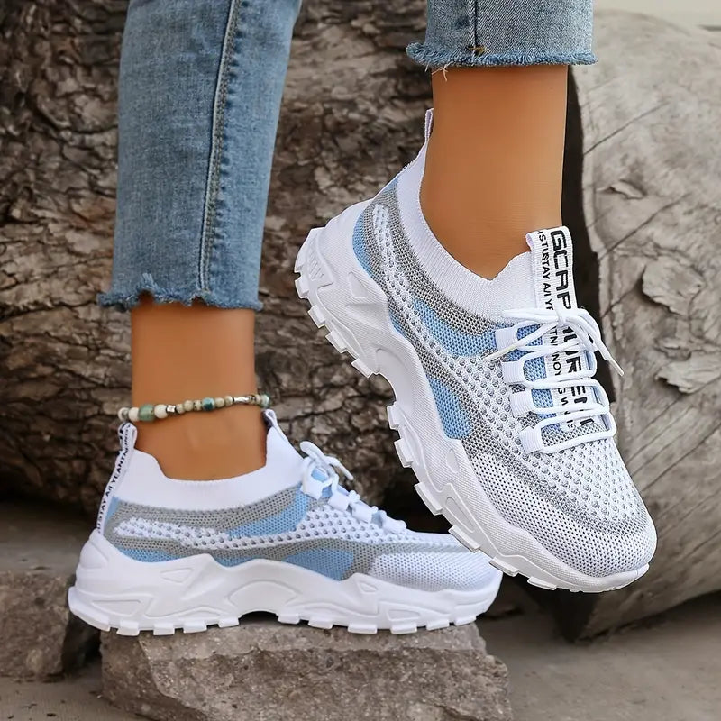 Trendy Colorblock Ladies Sneakers – Breathable & Comfortable