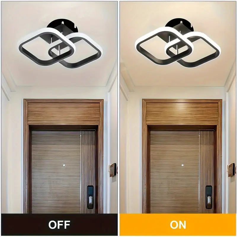 Black Square Modern Corridor Led Light Fixture