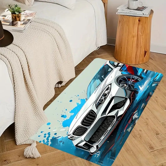 Racing-Inspired Sponge Area Rug