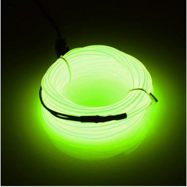 1set 5m/16.4ft Bright Neon Electroluminescent Light Strip - Lemon Green