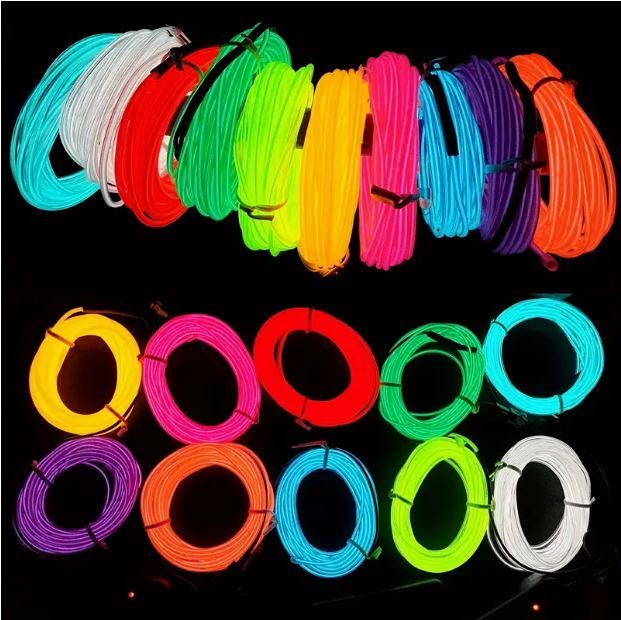 1set 3m/9.84ft Bright Neon Electroluminescent Light Strip - Green