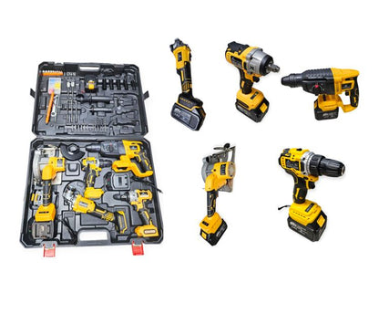 Jiageng JG20375126 Set Of 5 Electric Drill, Single Hand Saw, Angle Grinder, Brushless Hammer