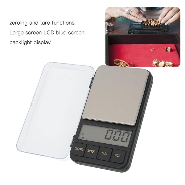 Aerbes Zeroing Tare Function Stainless Steel Jewelry Scale 500g/0.01g