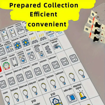 57pc Electrical Panel and DB Board Label Sticker Set