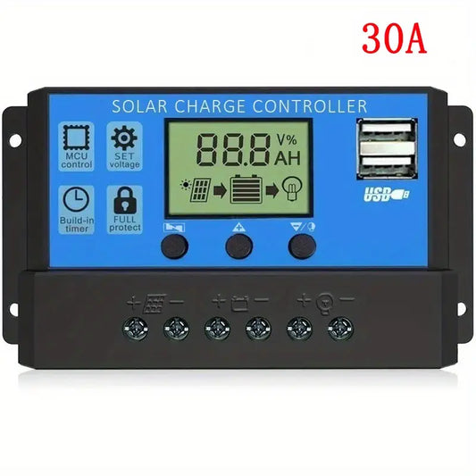 30A Multifunctional PWM Solar Charge Controller with USB