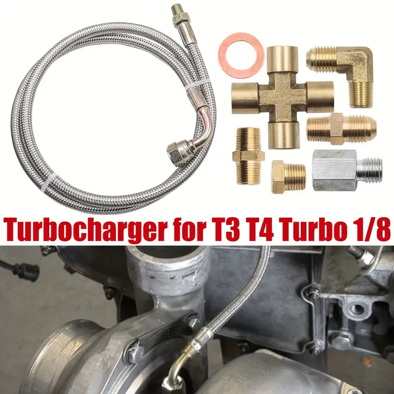 Turbine Oil Feed & Drain Line Kit with 1/8 NPT Connectors - ODL17.78-104.14cm