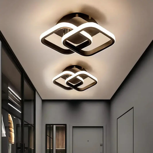 Black Square Modern Corridor Led Light Fixture